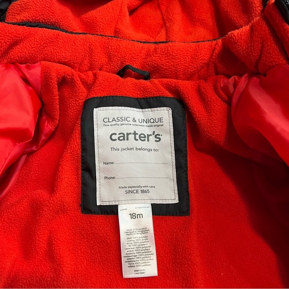 CARTER'S Boys 18M 2 Pcs Snowsuit Jacket And Bib Pants Preowned EUC Colorblock - Picture 6 of 6